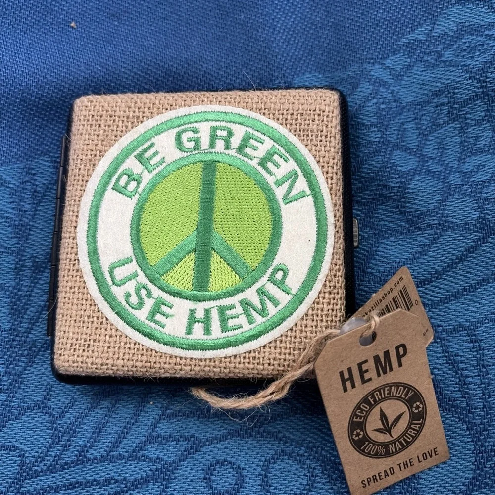 Be Green Use Hemp 100% Natural Hemp Covered Smoke Case NWT